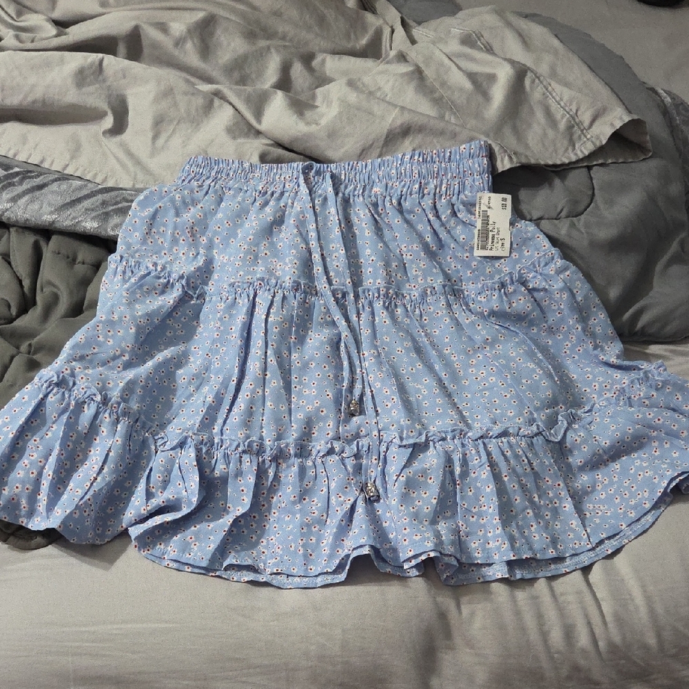 Princess Polly Light Blue Floral Mini Skirt